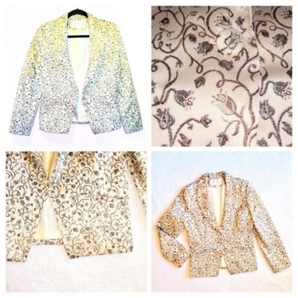 Hugo Buscati Collection Floral Jacquard Blazer 10 - Picture 7 of 8
